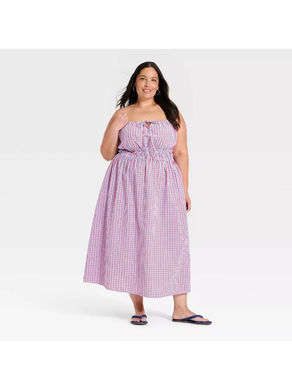 NWT Women's Maxi Sundress - Universal Thread Multicolor Gingham XXL